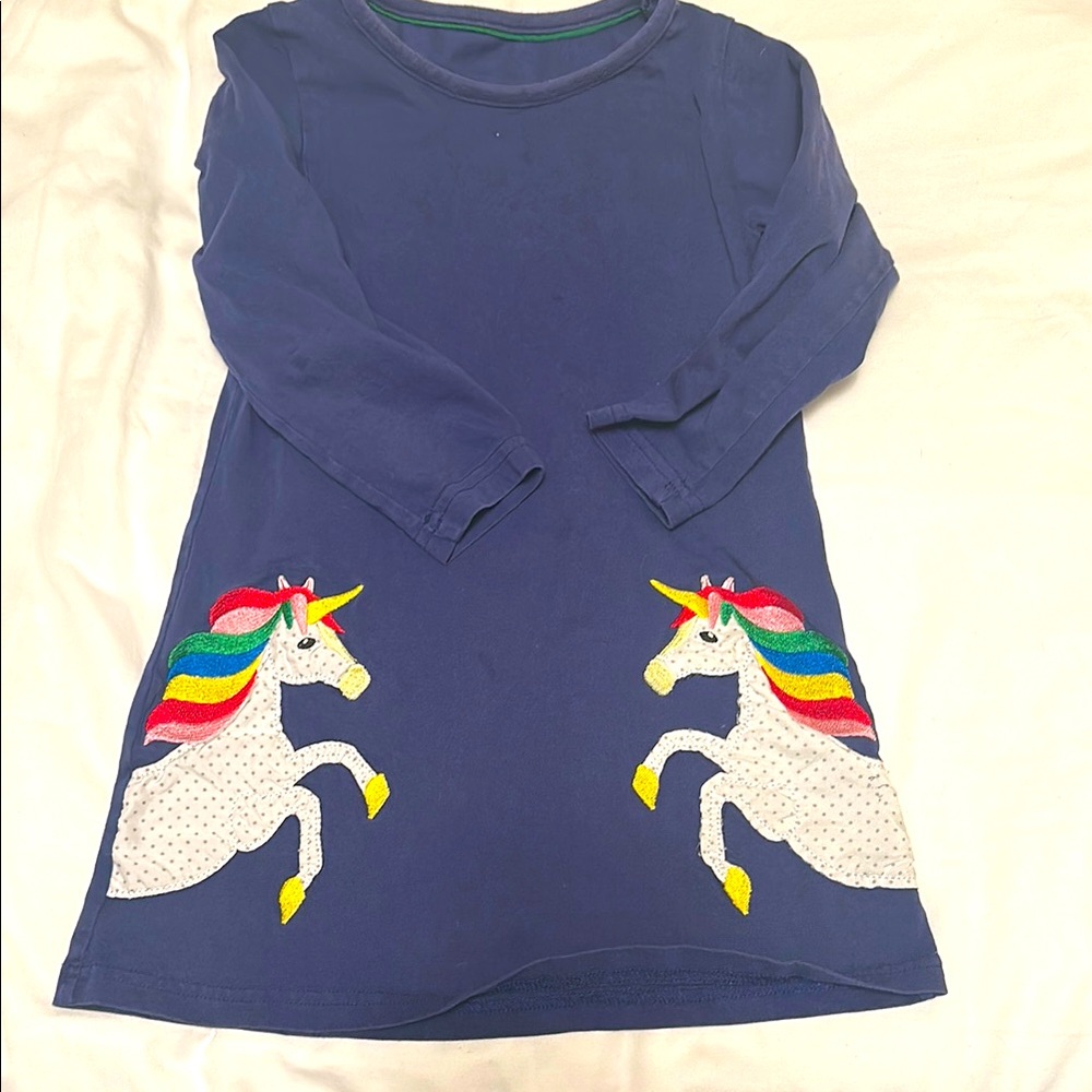 Navy Blue Dress with Rainbow Detail